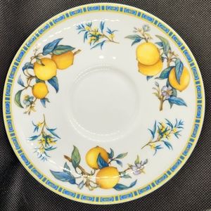 Vintage Wedgwood Citrons Soup Breakfast Bone China Saucer Plate NWT Aprx 6" diam
